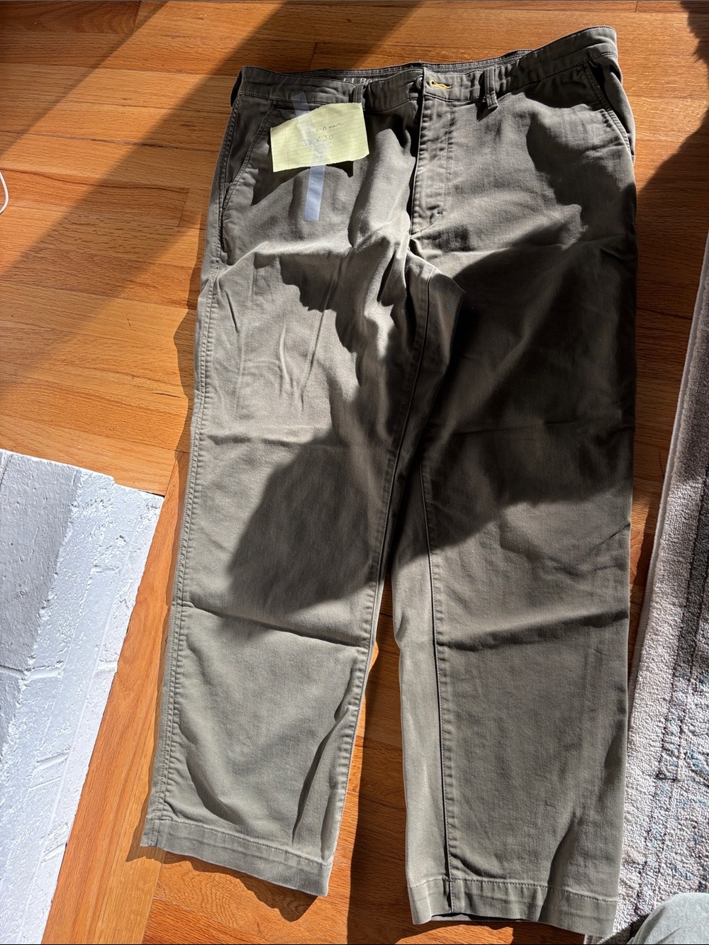 L.L. Bean Men's Olive/Tan Cotton Chinos